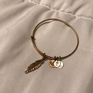 Alex and ani gold feather bracelet
